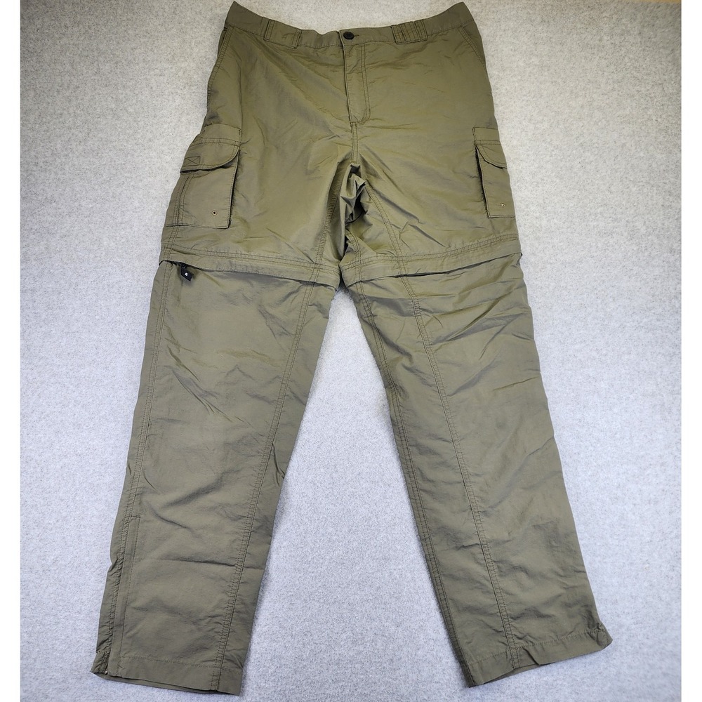 Magellan Mens L Green Cargo Convertible Nylon Pants Fishing‎ Outdoor Performance